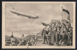 Generäle bestaunen ein Zeppelin Luftsch