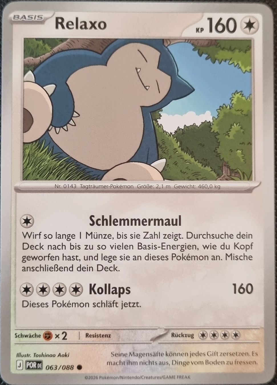 Pokémon Carte collezionabili: Pokemon Relaxo (DE) – Nuovo (secondo la descrizione) da Oberbipp venduto da ret_6hxb