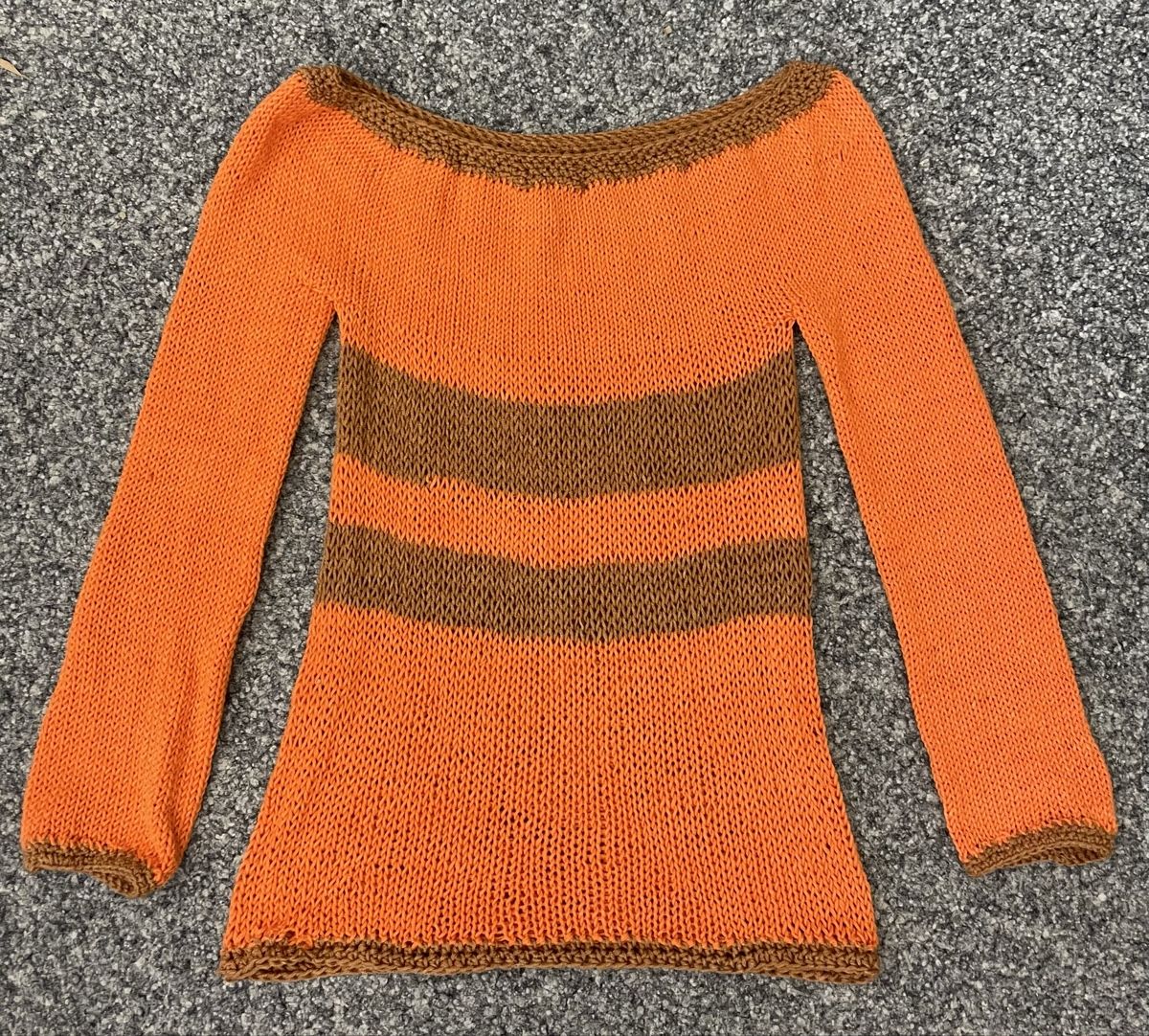 Pullover & Sweatshirts: Pullover orange braun gestreift Grösse M soft – Neu und originalverpackt aus Au ZH von Jaggy4