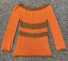 Pullover orange braun gestreift Grösse M soft