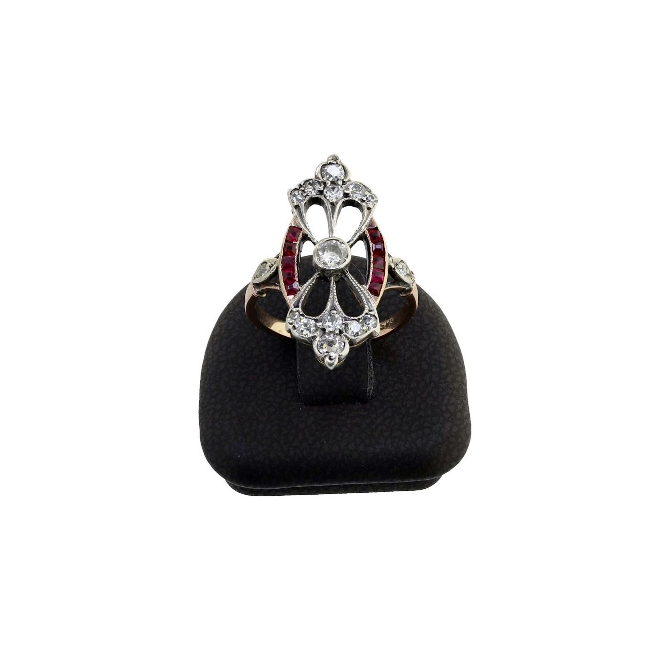 Anelli: Diamant Rubin Ring, Art Déco – Usato da Zürich venduto da Vintage-Jewellery 3