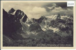 Blick vom Bötzelsattel auf Säntis und Altmann