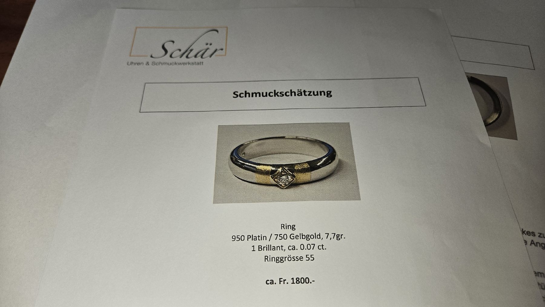 Bagues: Platin/Gold Brillantring, Gr.55 – D'occasion à Uzwil par BrokiFloh 3