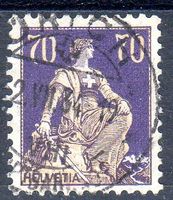 ZÜRICH SITZENDE HELVETIA 70 RP VOLLSTEMPEL 2.VII.34.-19  -67
