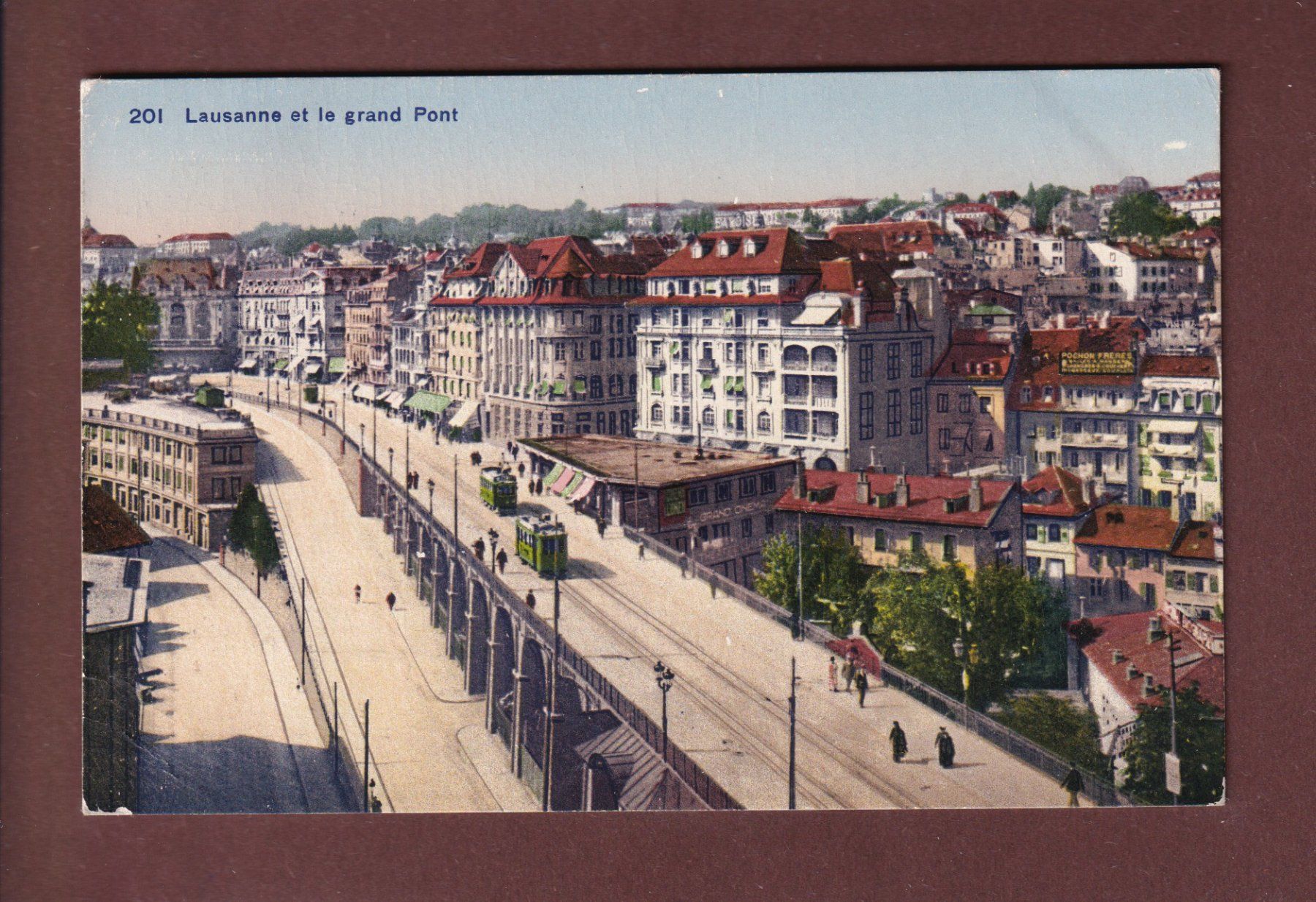 Cartoline postali: LAUSANNE - Grand Pont - Tram - 1922 – Usato da Pully venduto da nicecards