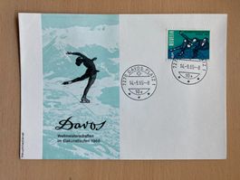 Schweiz 1965 ill FDC Eiskunstlauf WM Davos 1.Tag Ortsstempel
