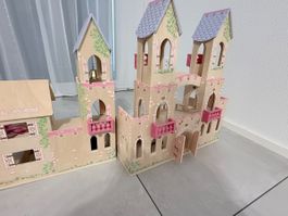 Holz Puppenhaus Schloss mit Zubehör