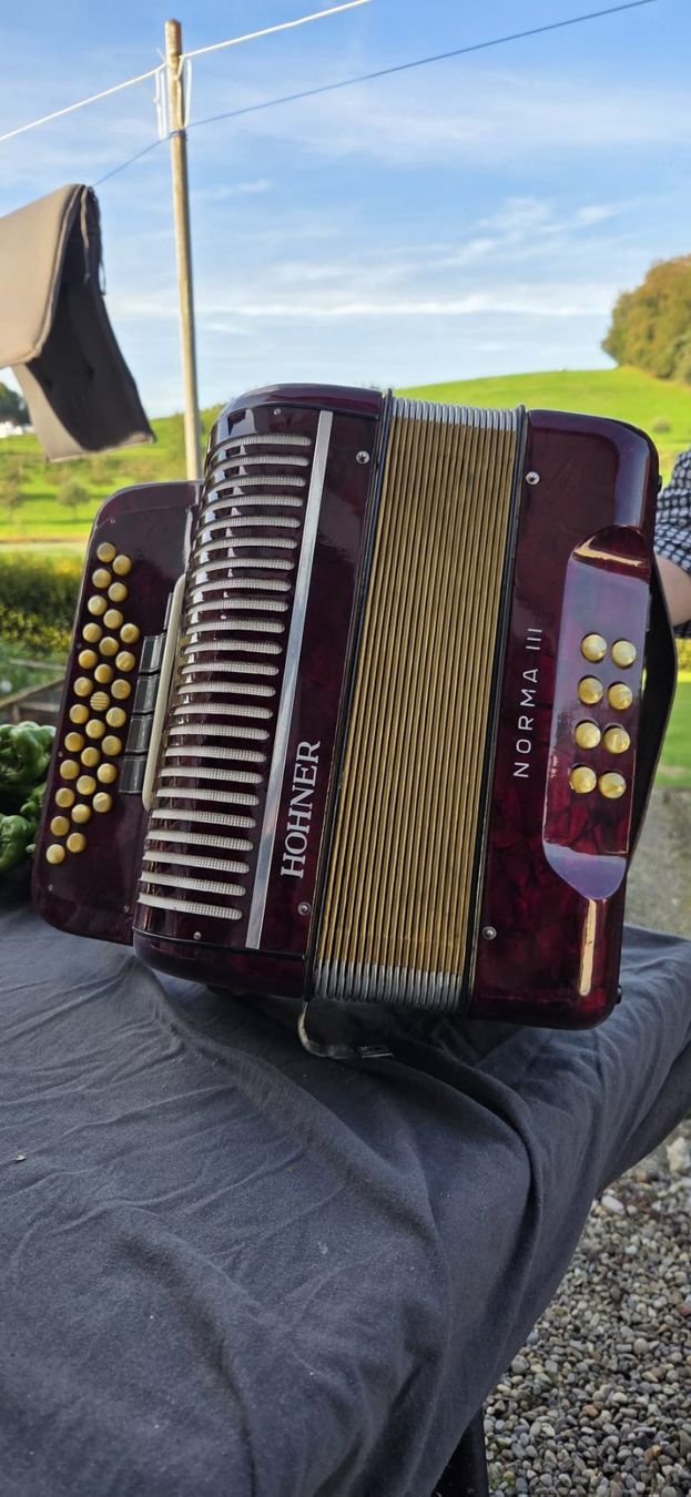 Strumenti musicali: Akkordeon Hohner Norma III rot – Usato da Hauptwil venduto da dornroeschen7