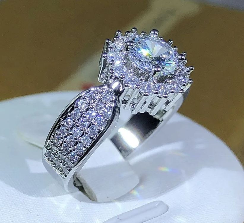Bague En Argent 925 Rhodium - Modèle Rhinocéros - Taille 54 - Occasion Bon état