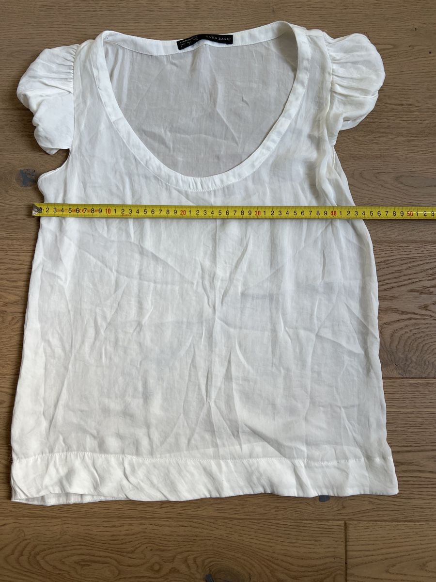 Zara Camicette: Zara Basic Shirt, Sommerbluse, Top, CremeWeiss, Gr. S/M – Usato da Oensingen venduto da SchickeDame 3