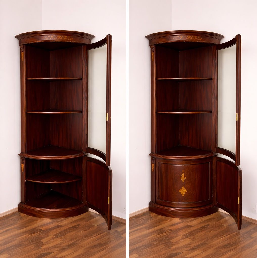 Vetrine: Biedermeier Eckschrank Eck Vitrine Barock Stilmöbel +Versand – Usato da Gemünden venduto da GEUENWALD 2