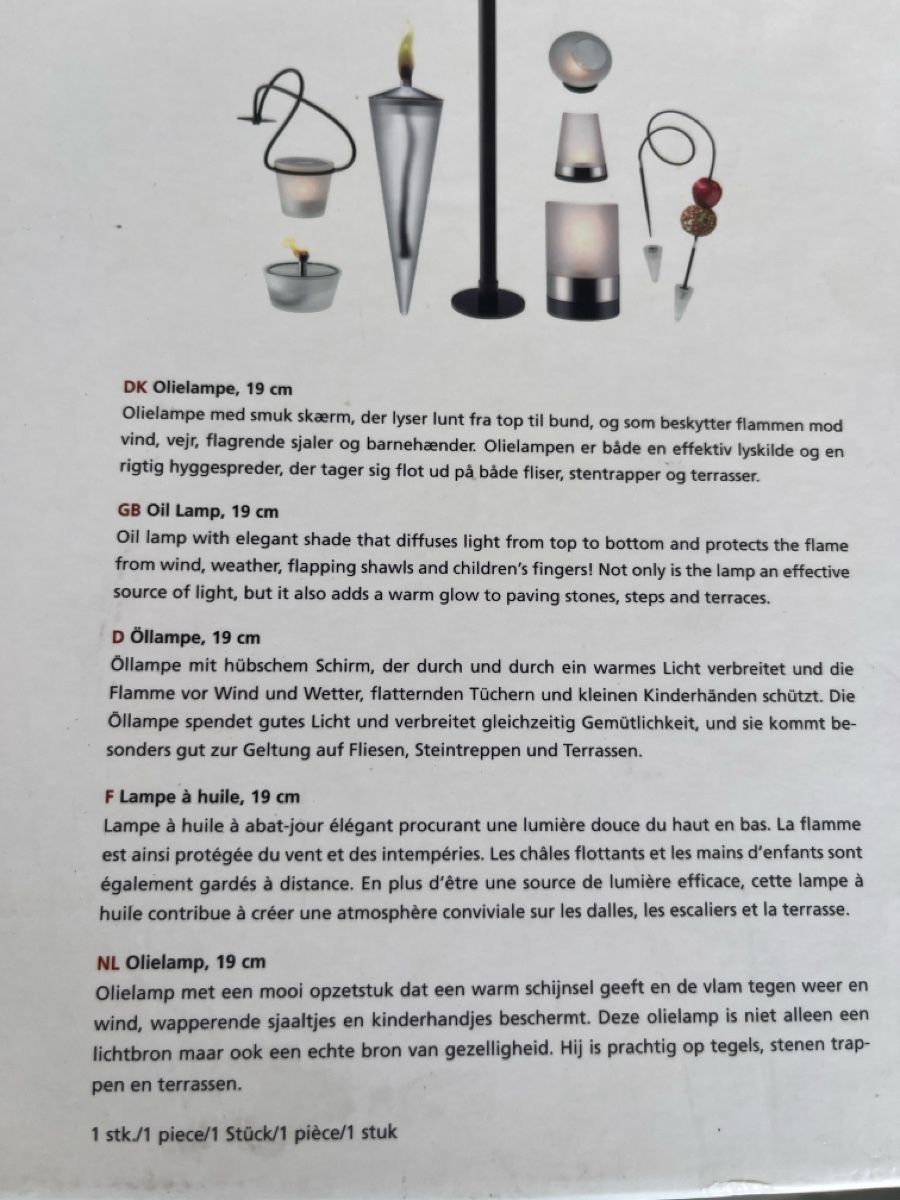 Lampade: Le Menu Öllampe NEU  – Nuovo e nell'imballaggio originale da Richterswil venduto da Ness 2