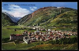 AK Andermatt, Ortsansicht gegen Schöllenen und Oberalp