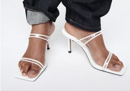 ZARA Absatz-Sandalette m. Riemchen, High Heel, Gr. 38, NEU