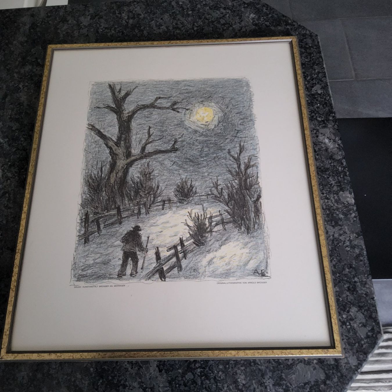Grafica & Litografie: Original Lithografie Arnold Brügger gerahmt – Usato da Diegten venduto da ayla2009