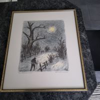 Original Lithografie Arnold Brügger gerahmt