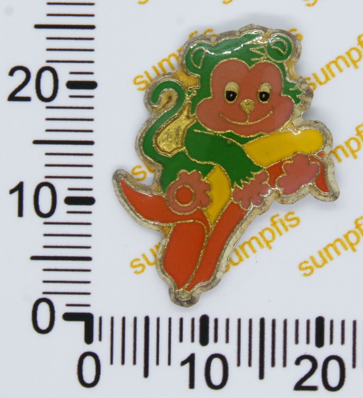 Placchette & Badge: Pin grünes Äffchen / Affe mit Banane – Usato da Winterthur venduto da sumpfis