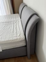 Sehr bequemes Boxspringbett, grau, 180x200cm