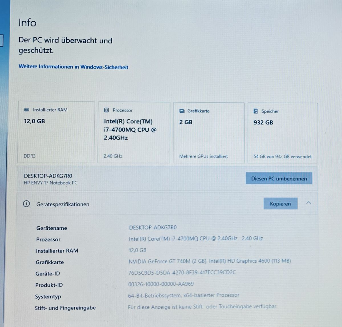 Hewlett Packard Notebook: HP ENVY Notebook 17“ – Usato da Rüfenacht BE venduto da Isbr 5