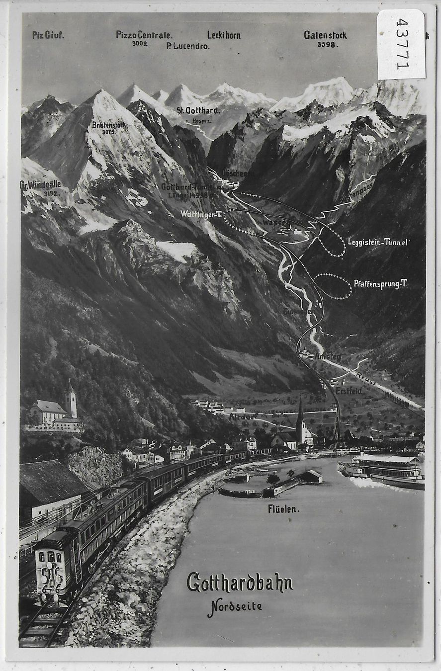 Cartoline postali: Gotthardbahn Nordseite - Flüelen – Usato da Ettingen venduto da Kartenplanet