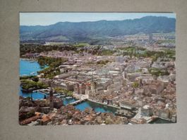 AK Zürich Flugaufnahme mit Uetliberg Swissair Photo