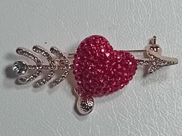 modeschmuck,brosche,,mit kristall