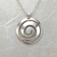 Silberkette (Si925) 80cm mit Spiral Anhänger