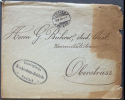 Alter Briefumschlag Zürich mit Stempel und Adressierung