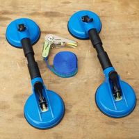 +2 Doppelsaugheber 80kg + Spanngurt Vaku