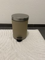 Kosmetikeimer Beige mit Edelstahl-Deckel