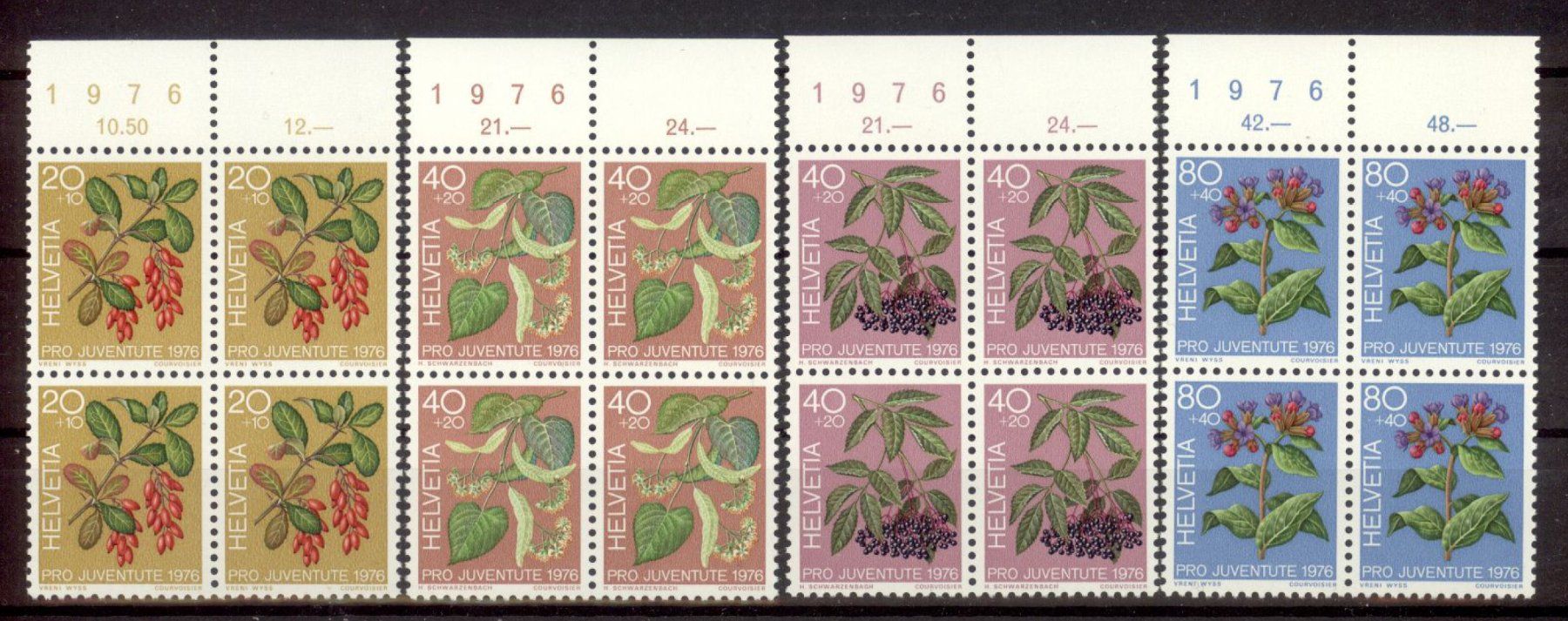 Tutti i francobolli: 1976, Pro Juventute, Viererblöcke ** – Usato da Willisau venduto da Vollstempel