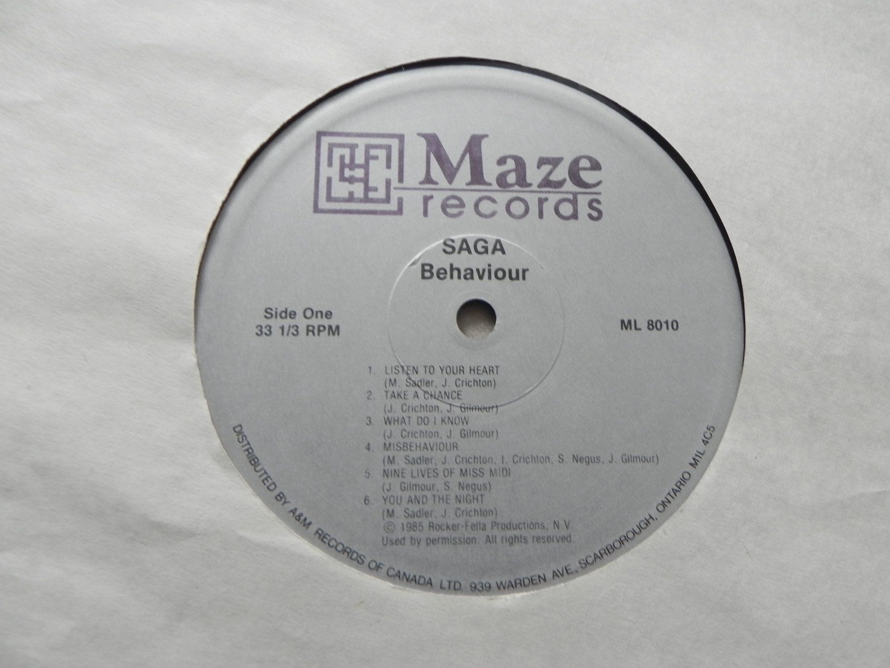 Dischi in vinile: LP Canada Rock Band Saga 1985 Behaviour – Usato da Siebnen venduto da krimsie 4