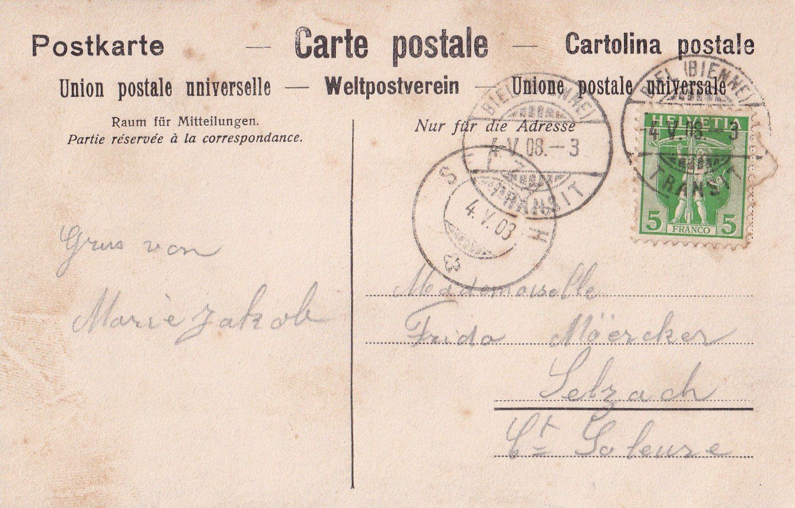 Cartoline postali: Biel Nidaustrasse – Usato da Olten venduto da clotaldi 1