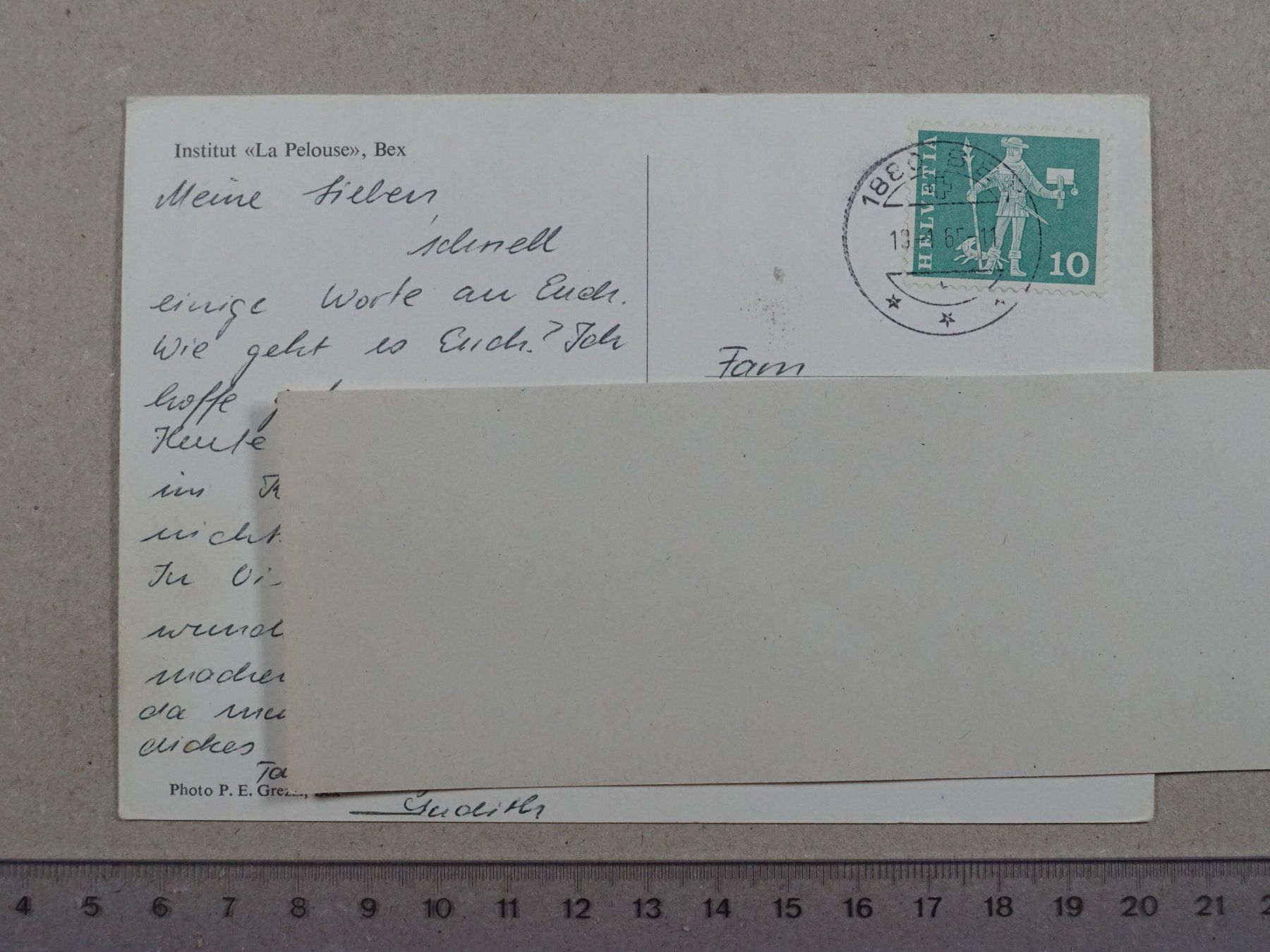 Cartoline postali: Bex, Institut "La Pelouse", 1965 – Usato da Lenzburg venduto da fh1 1