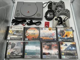 Playstation 1 + 8 Spiele PS1 3 Controller Rayman Sony Retro