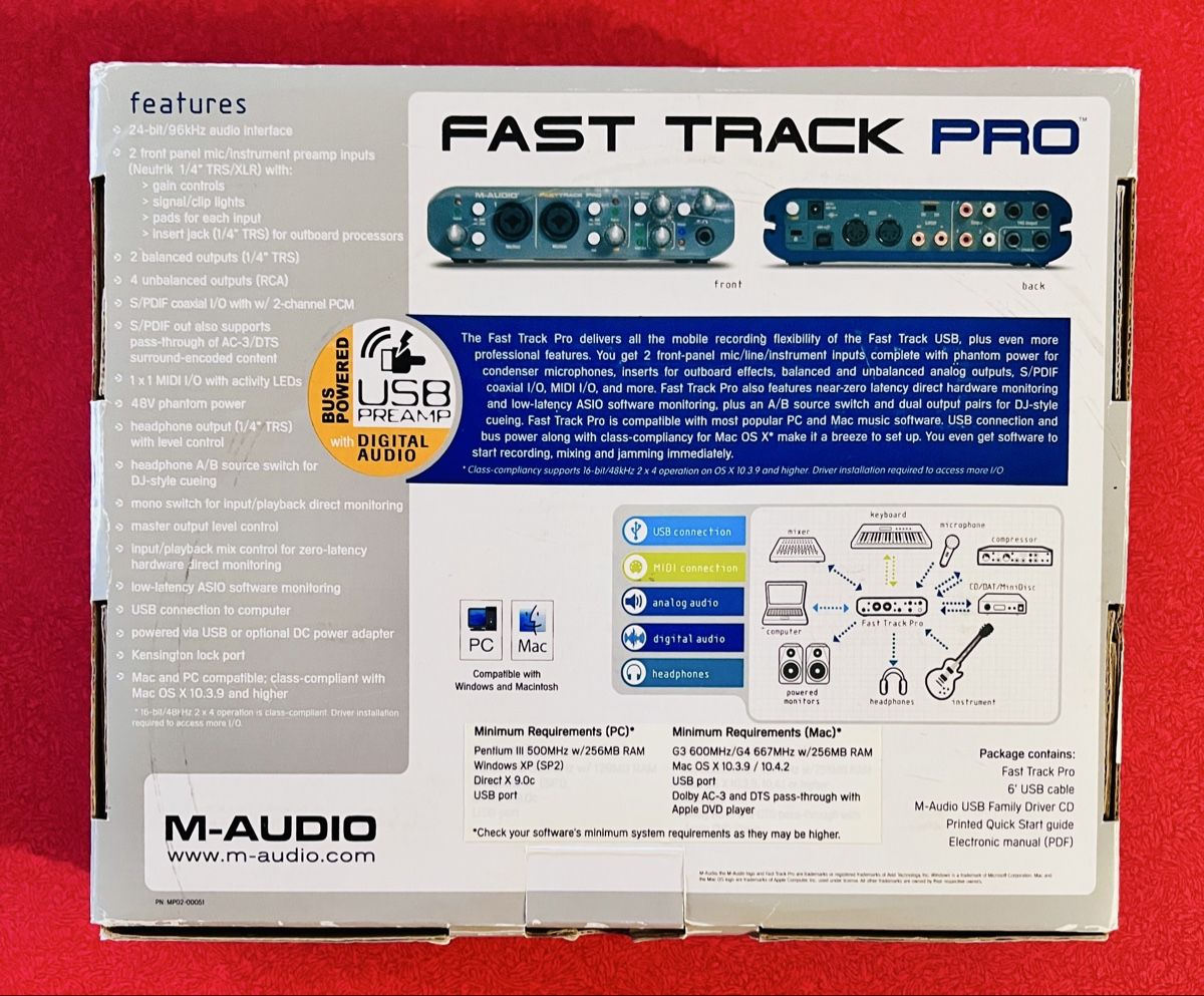 M-Audio Studioequipment: M-Audio Fast Track Pro - USB Audio/MIDI Interface Top! – Gebraucht aus Wädenswil von Buddha8 1