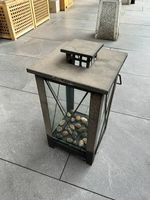 Grosse Gartenlaterne aus Metall und Glas