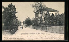 AK Colombier, College et Rue Haute, 1902