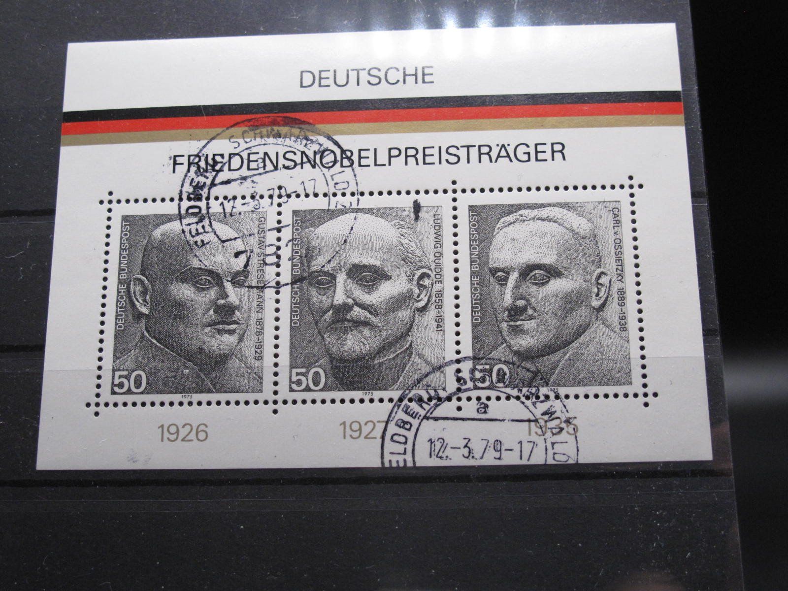 Tutti i francobolli: BRD 1975 Nobelpreisträger Block 11 gest – Usato da Wil SG venduto da fva01