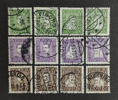 Dänemark 1924, Christian X/Christian IV, Satz gestempelt