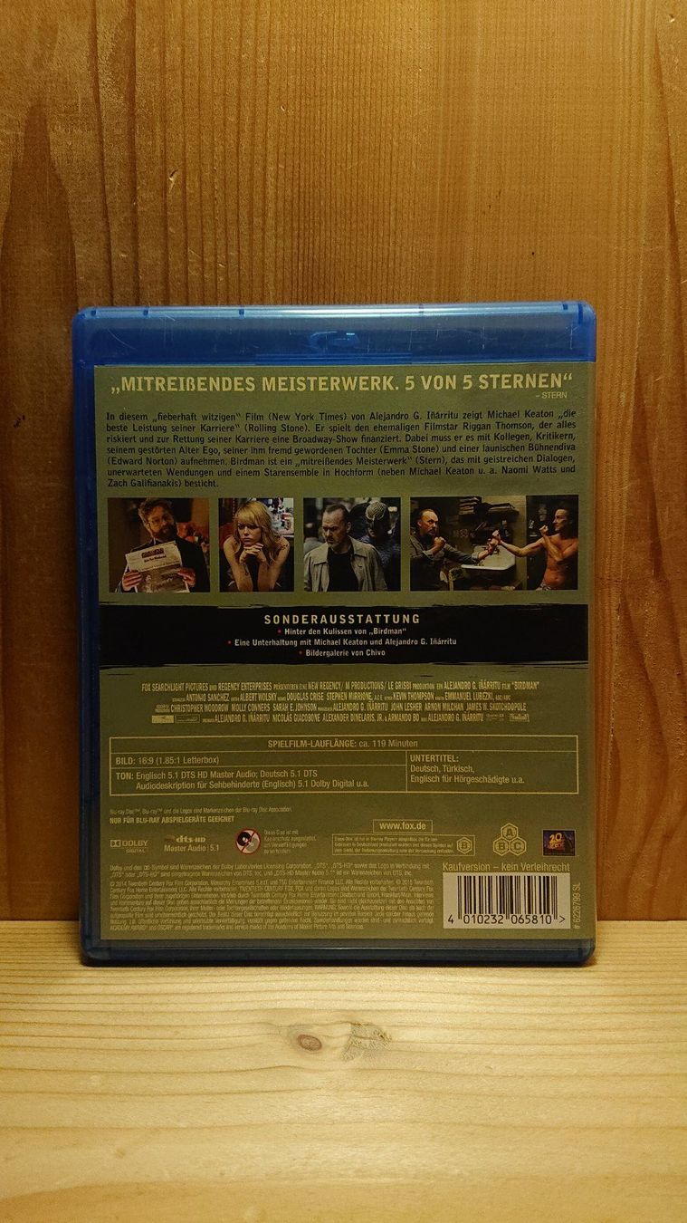Tutti i DVDs: BIRDMAN Blu-Ray mit Michael Keaton – Usato da Wilderswil venduto da Exebub 1