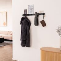 Garderobenleiste HUCK inkl. 8 Haken und Magnete - Schwarz