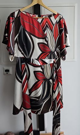 Summer Dress with Floral Print - Size S