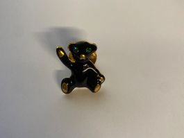 Broche Ours Noir Yeux Verts - Accessoire de Mode