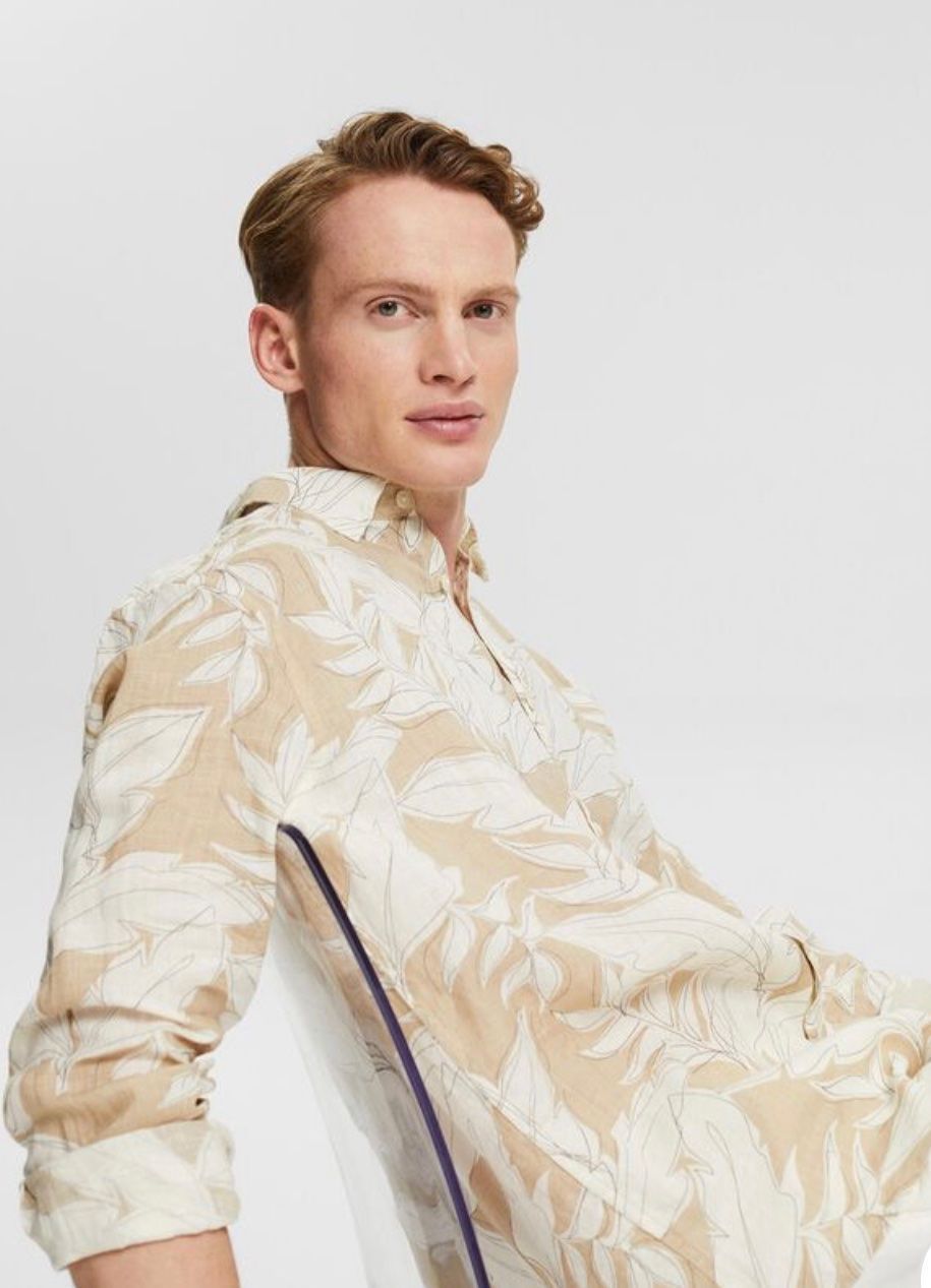 Esprit Camicie: Gemustertes Hemd aus 100% Leinen – Nuovo e nell'imballaggio originale da Wittenbach venduto da bes_k8vr 1