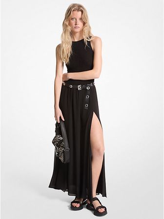 Michael Kors Sommer Maxikleid mit Gürtel, Grösse XS.