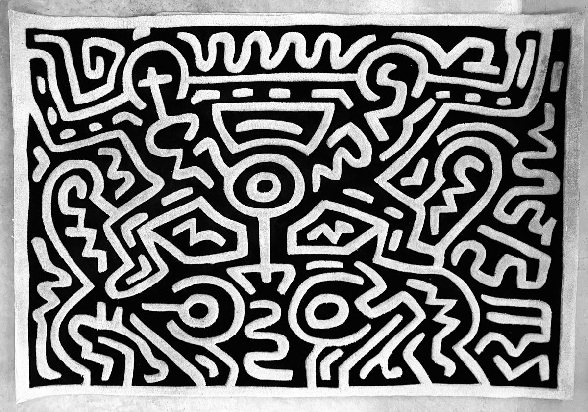 Teppiche: Rare tapis Keith Haring – Gebraucht aus Vétroz von Chrisbad60