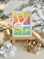Handgemachte Geburtstagskarte, Regenbogen Design