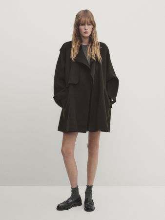 Brauner Kurzmantel Massimo Dutti S