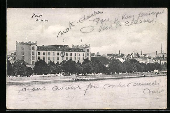 Cartoline postali: AK Basel, Blick auf die Kaserne, 1913 – Usato da Berlin venduto da bartko-reher